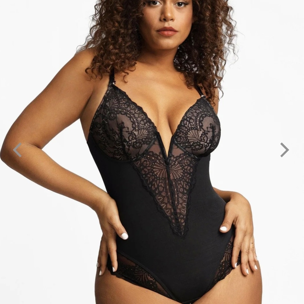 Chic Black Lace Shapewear Bodysuit